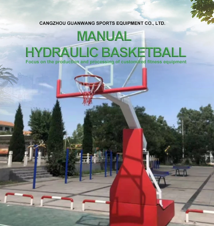Electro Hydraulic Basketball Backstop Approved Competition Level Club Basketball Gym Fiba