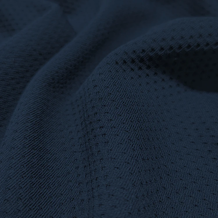 Solid Knitted Birds Eye Material Polyester Fabric , Breathable 100% Polyester Eyelet Fabric for Sportswear/ supplier