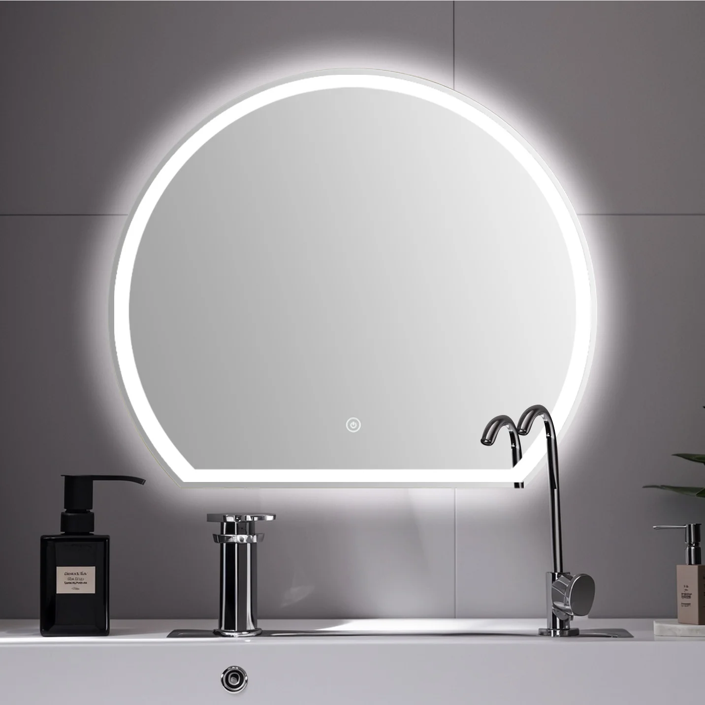 product amaze modern home decor round smart espejo inteligente bath mirror with touch switch anti fogging front lights or back for hotel-62