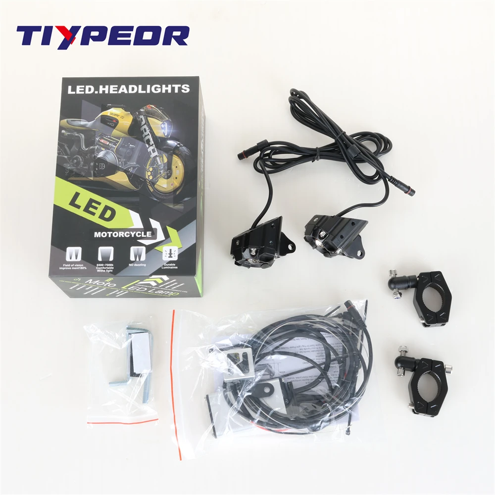 TIYPEOR High Power Motorcycle Spotlight Auxiliary Headlight LED Driving Fog Light High/Low Beam for Motorcycle Off-Road ATV UTV manufacture
