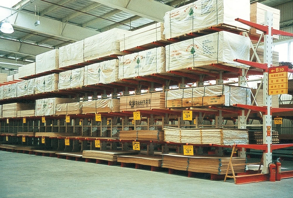 galvanized cantilever racking for outdoor long item storage