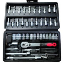 High Quality 46pcs Socket Wrench Set Ratchet Handle Plastic Hand Tools Kit Car Application Combination Tool Socket Wrench