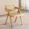 Solid wood-natural wood tone-double sided rattan weaving