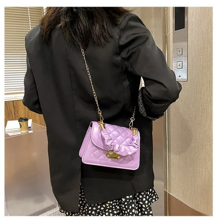 Petit Sac à Main épaule Motif Losanges Blanc - Sangle Réglable, Neuf Sans étiquette