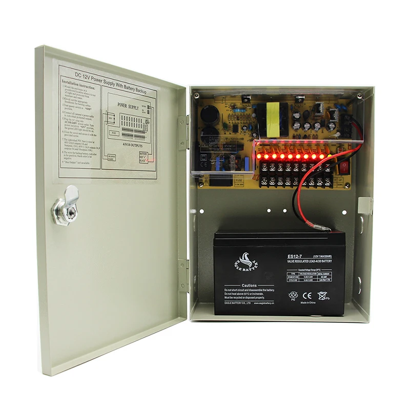 ProCam 4CH 12V/5A DC Power Supply w/Battery Backup UL
