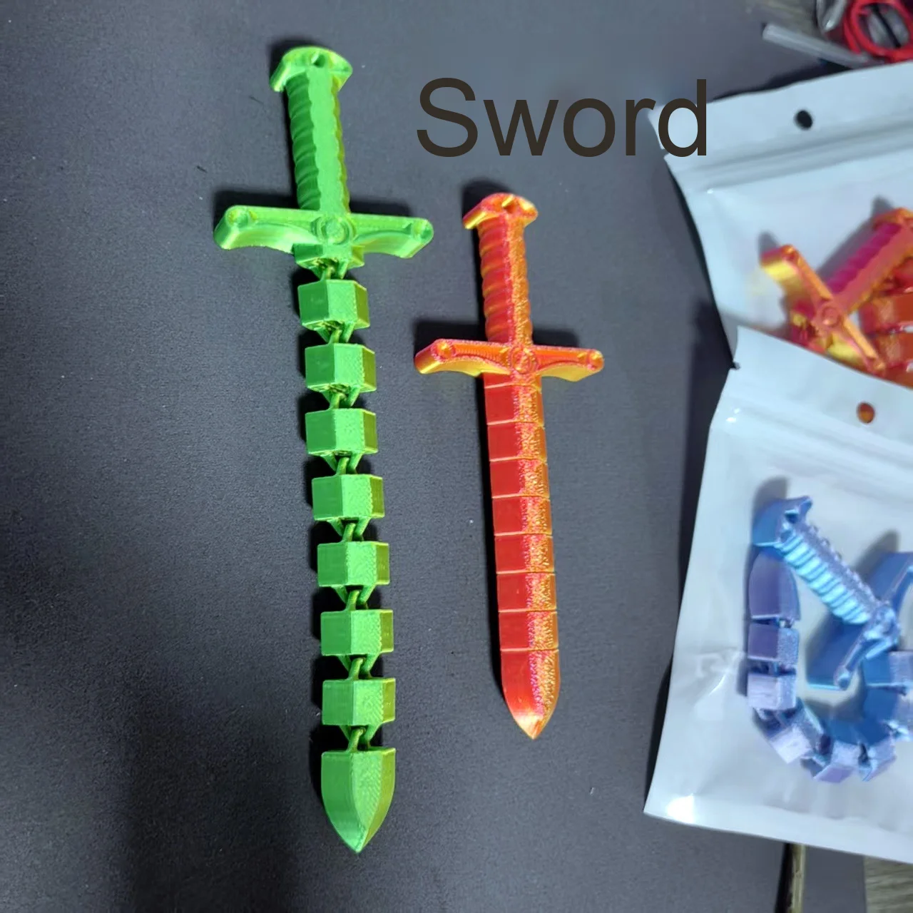 New Unique 3D Printed Toy Sword for Kids Movable Retractable Joint