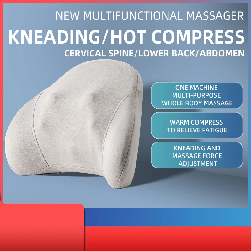 Coussin de massage ergonomique | Pétrissage à 2 vitesses et chauffage pour le dos et la région lombaire