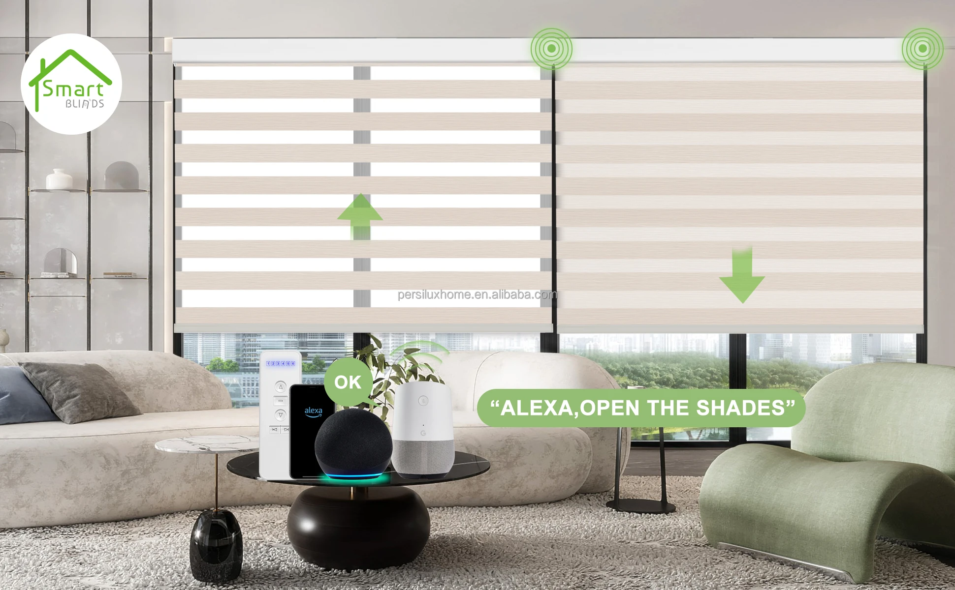 High Quality Noise Reduction Electric Motor Zebra Blinds Curtain