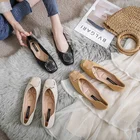 Shoes Square Toe Flat Shoes 2022 New Spring Fairy Style Small Leather Shoes Outside Wearing Shallow Beanie Shoes