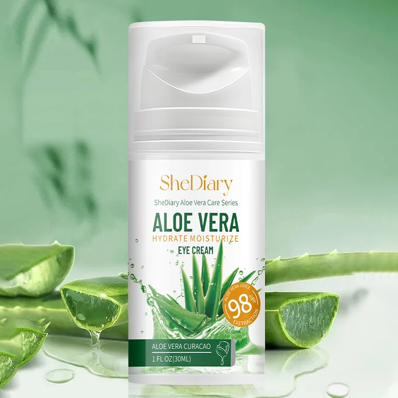 Gel de aloe vera Natural personalizado SheDiary cuidado de la piel blanqueamiento hidratante antienvejecimiento eliminación de arrugas ojeras crema para ojos