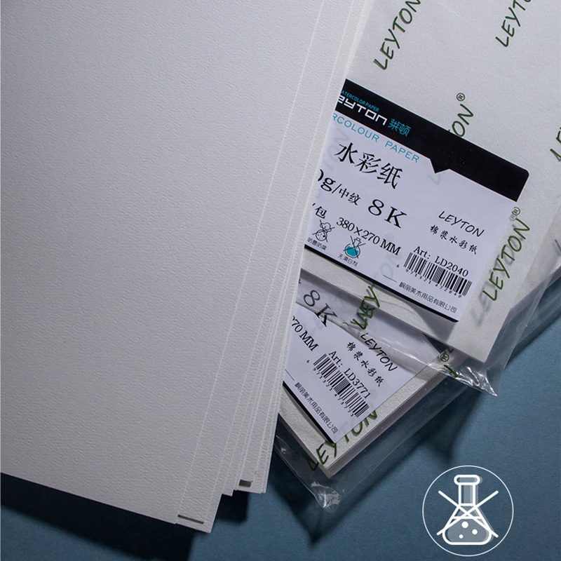 Текстура холодного прессования 54*38 см бумага 230 г/м2 LD1876 чистые хлопковые волокна профессиональная Акварельная из 100% хлопка Leyton