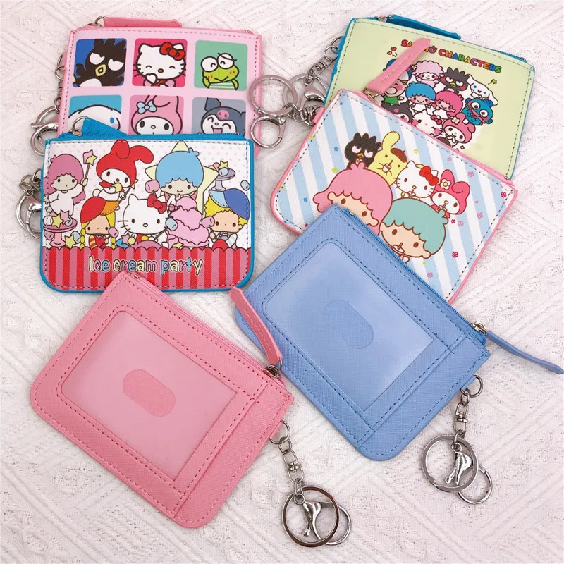 Lovely Cartoon Kuromi Melody Keroppi Kitty Pu Leather Card Holder ...