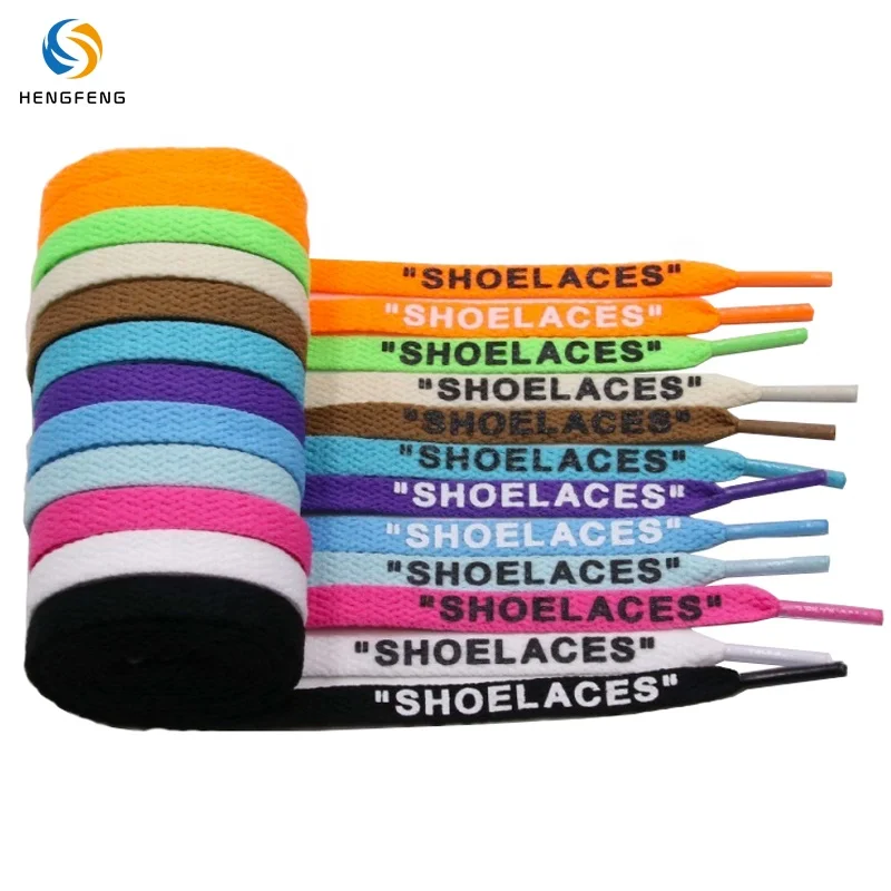 Custom Printed Colorful Flat Polyester Shoelaces Custom Personality