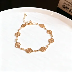 Women Custom Classic Charm Designer Fashion Chain & Link Bracelets Gold Plated Copper Jewelry Fancy Jewellery for Ladies Couple