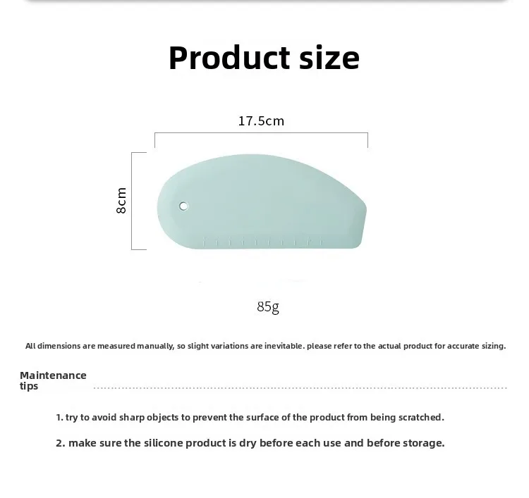 Food Grade Silicone Cutting Blade with Graduated Flour Scraper Kitchen Tool for Cake Cream Kneading Baking Baking & Pastry Tool factory