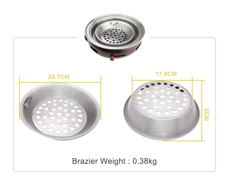 Pinnovo Charcoal Brazier Basin Stainless Iron Holder For Bbq Charcoal