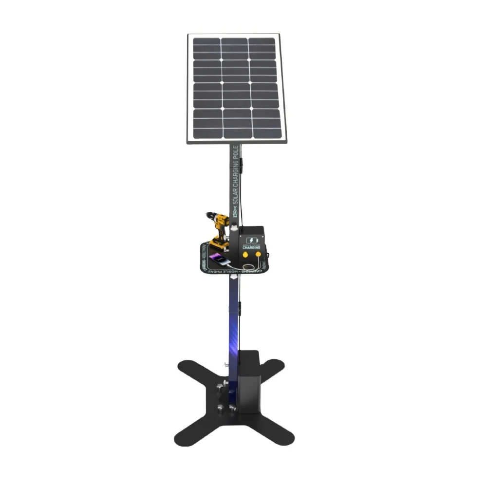 Y2Power ACG Solar Powered Job-Site Charging Station Outdoor Waterproof Charging Kiosk with 4 X QC3.0 USB Ports