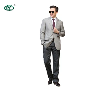 New Men Stylish Fashion Suit Grey Business Suits 2 Pieces Wedding Slim Fitting Suits