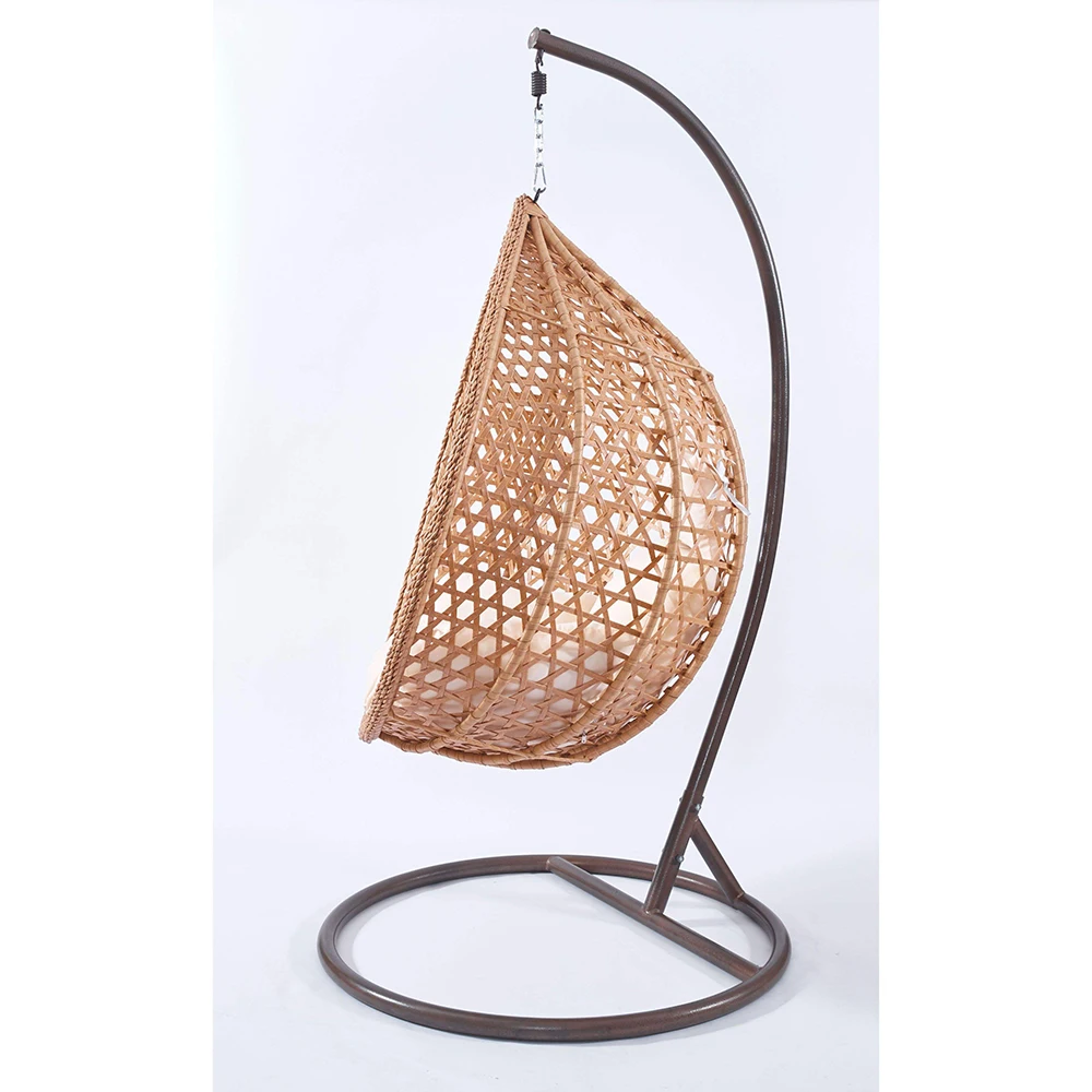 product nu deco durable modern garden hammock patio outdoor furniture rattan wicker swing hanging egg chairs metal stand-2