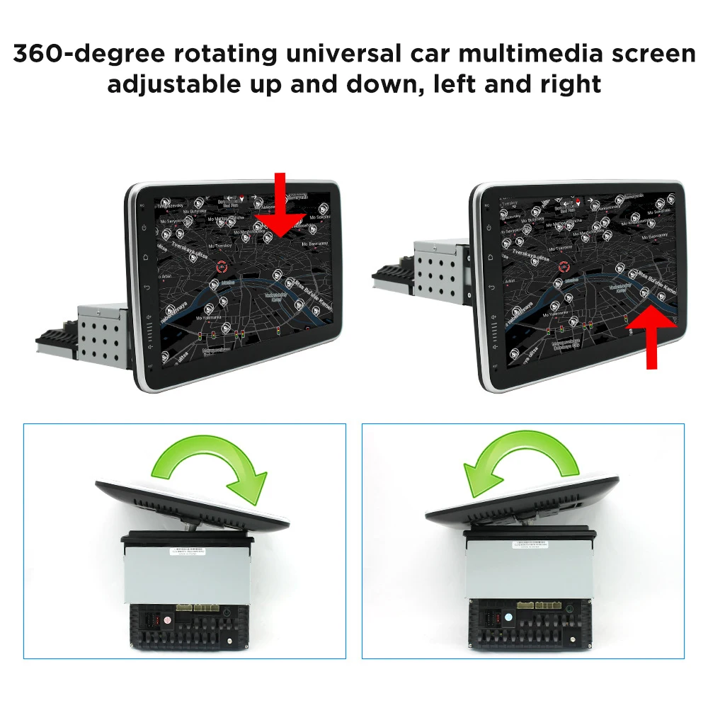 Android Navigation Double Din 10 "universal Machine 180 Degrees Rotating Car Stereo Carplay Gps Car Navigator