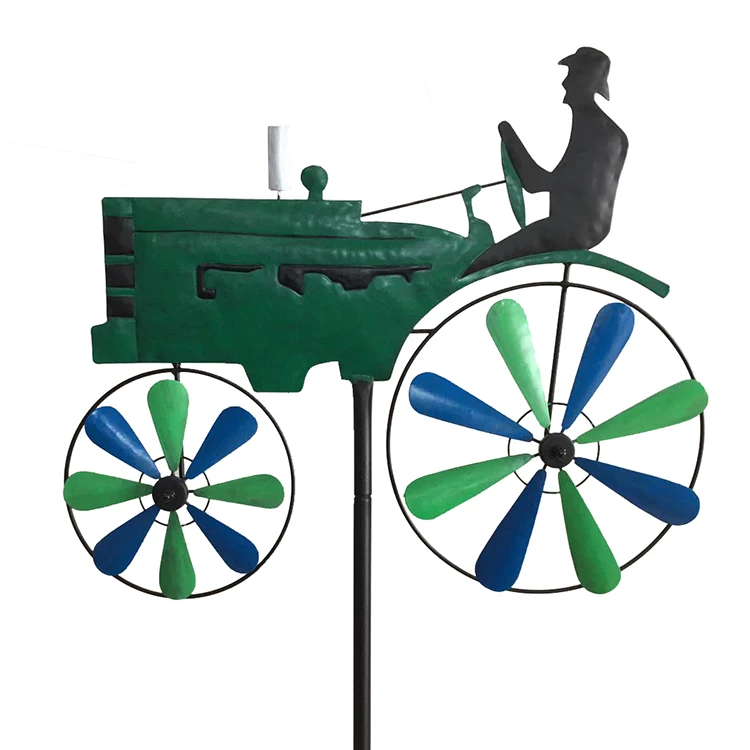 Green Tractor Wind Spinner Customized Color