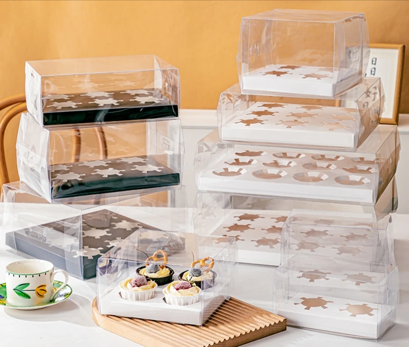 Scatola Con Finestra 15x15x7.5 Cm 10 Scatole Di Carta Kraft Con Finestra Per Dolci - 15x15x7.5 Cm | Per Torte, Cupcake, Biscotti | Ideali Per Pasticcerie E Regali Packaging Ecologico Per Cupcake