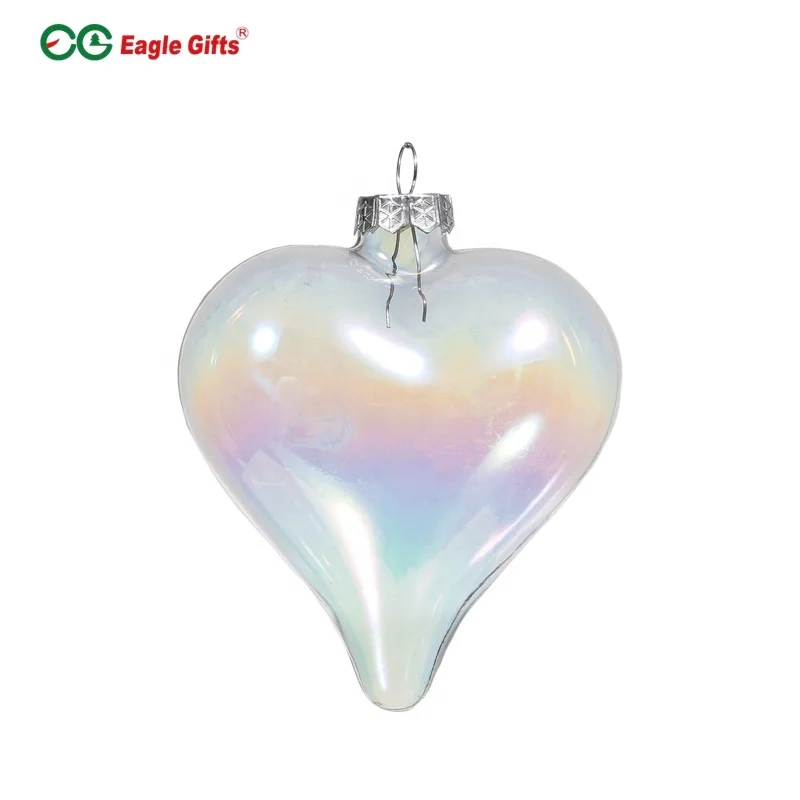 Eaglegifts Wholesale High Quality Xmas Decoration Delicate Glass Heart  Shape Rainbow Iridescent Christmas Ball - Buy Iridescent Wholesale  Christmas