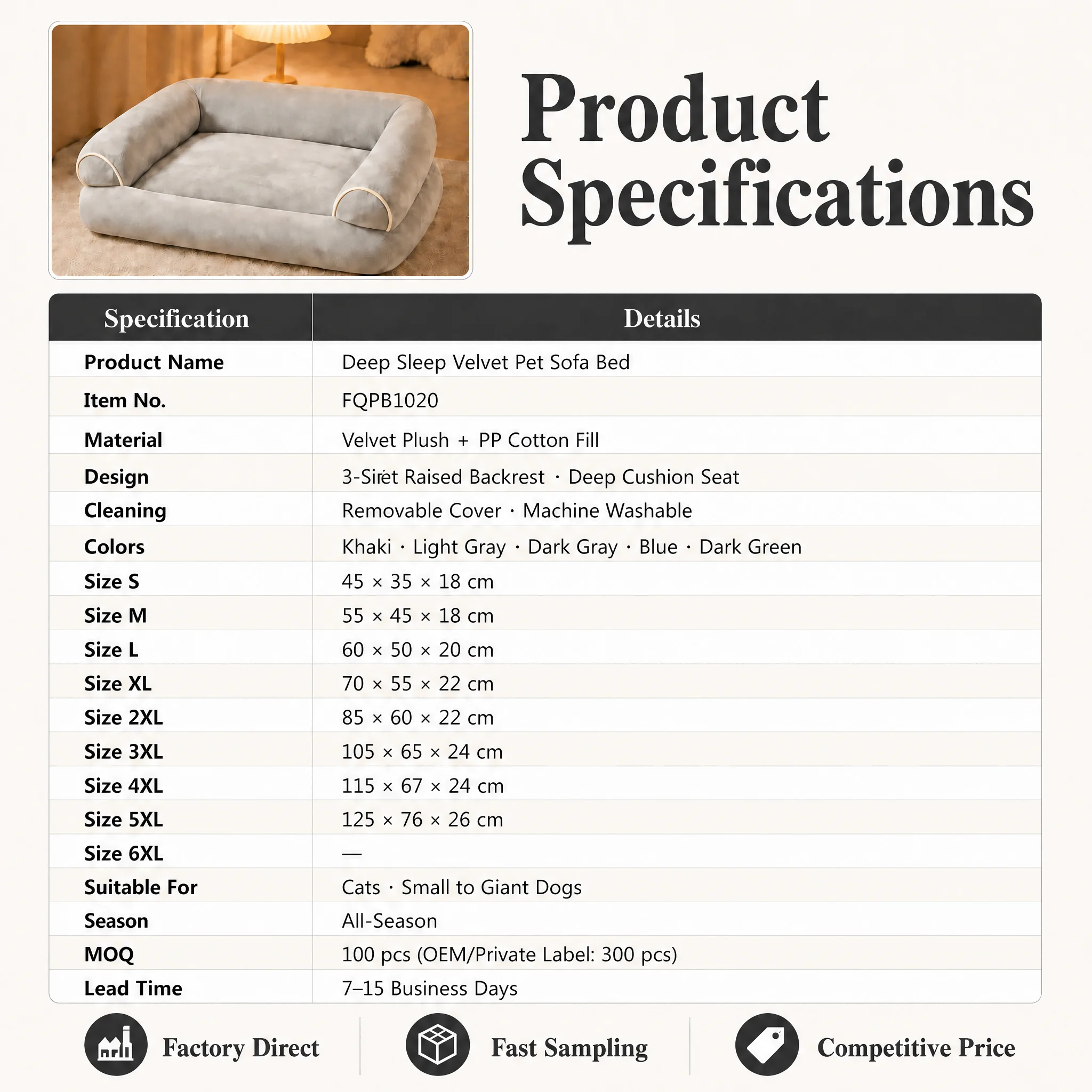 Luxury Pet Sofa Bed Skin Friendly — Product details 3