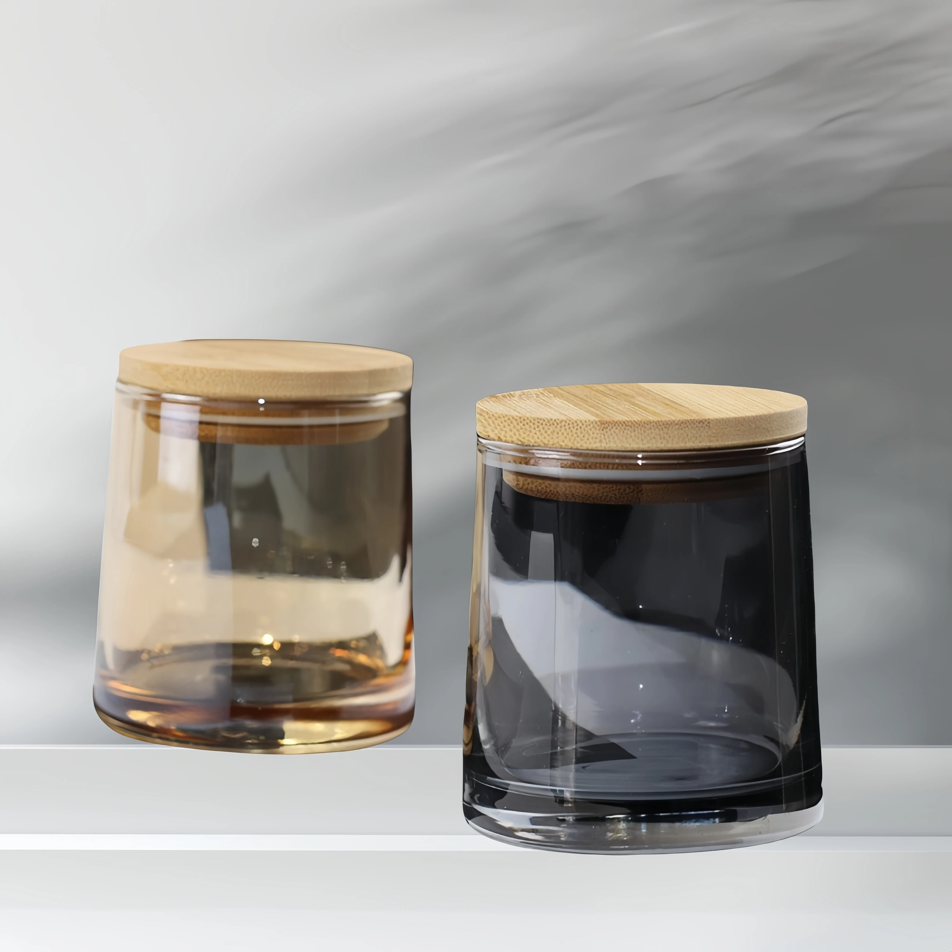 Wholesale Custom Multicolor Latest Luxury Multipurpose Unique Style Glass Candle Jar Without Lid