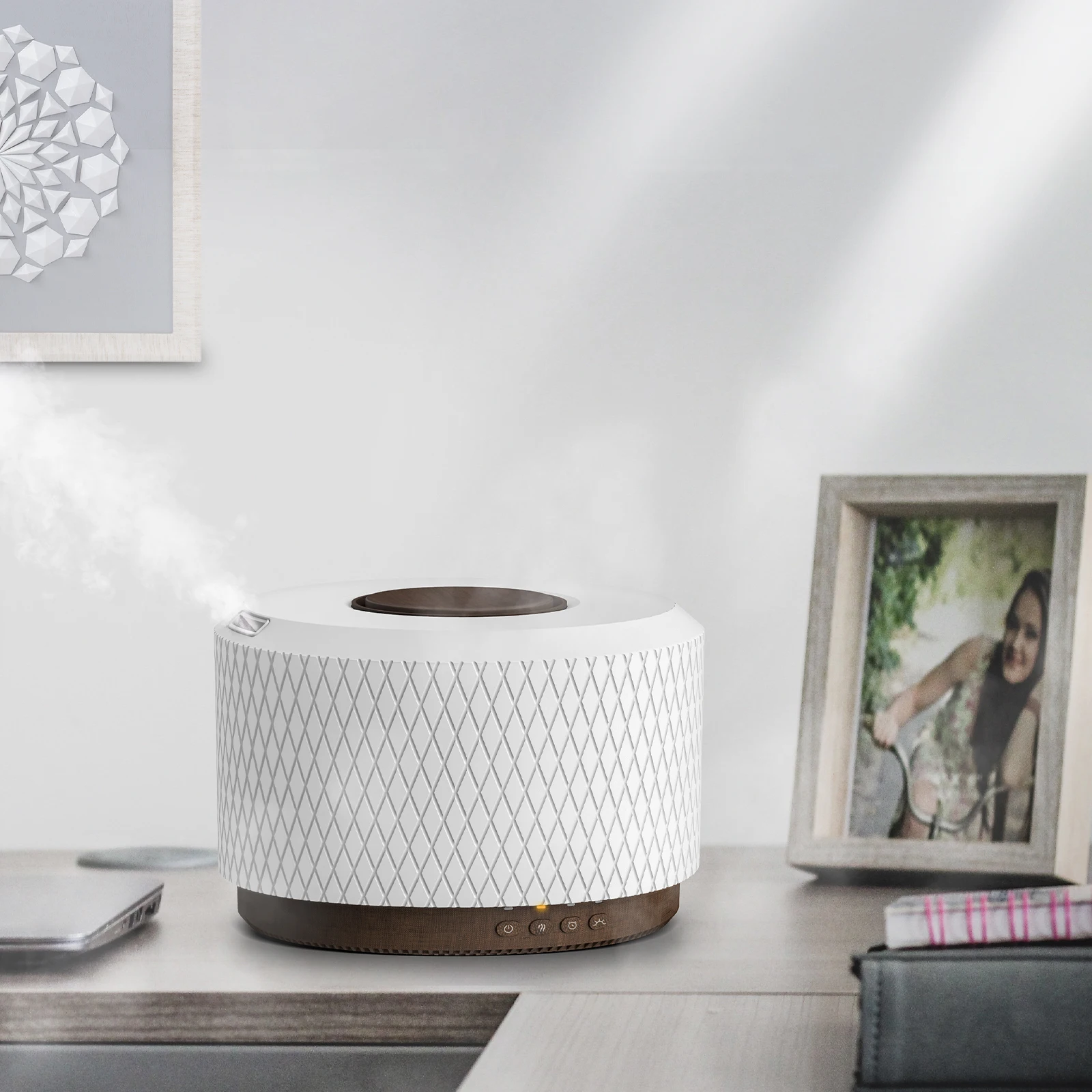 For SCENTCARES 500ml Ultrasonic Smart Essential Oil Aroma Diffuser Cool Mist Air Humidifier with for Bluetooth Speaker for