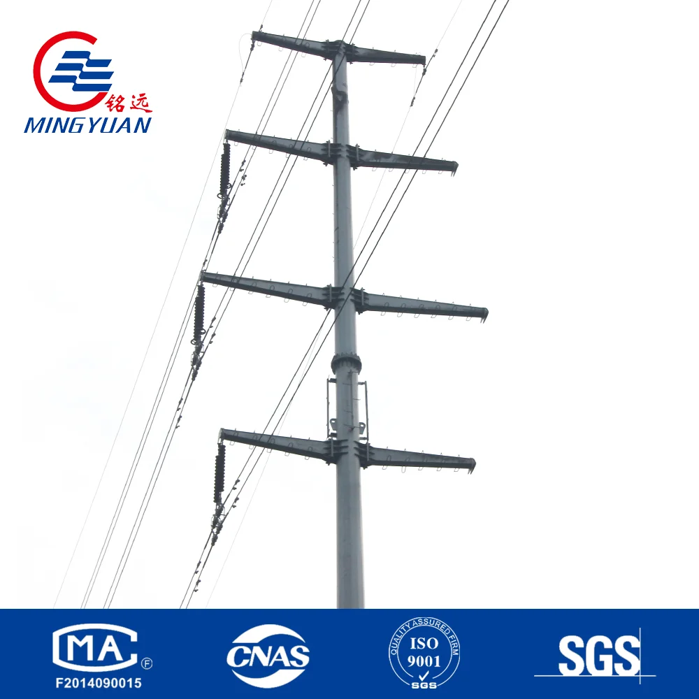 Design Electric Overhead Transmission Electrical Power Pole for Transmission Line