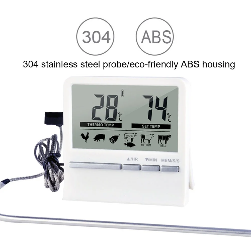 Hot Stainless Steel Digital Barbecue Grill Thermometer Kitchen Food Cooking Frying Thermometer