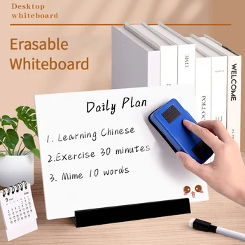 Writing Board with Eraser Includes Pen and Board Cleaner Wipeable Surface Desktop Whiteboard