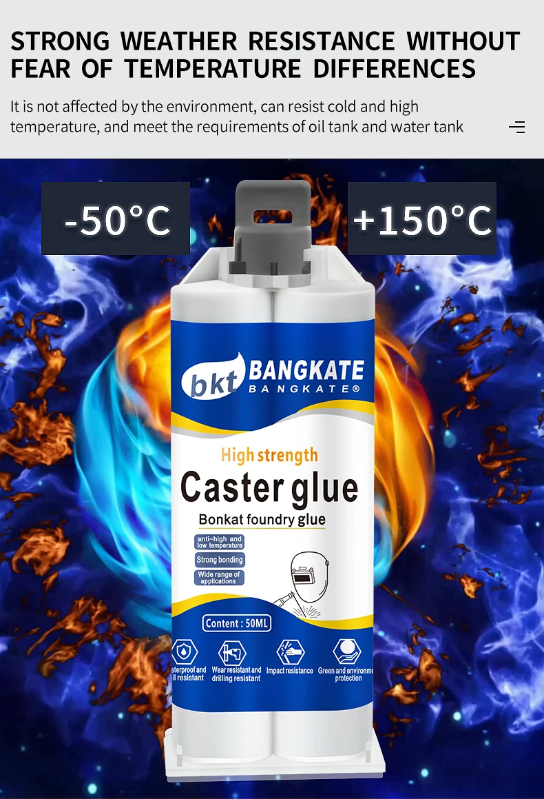 Cola Epóxi AB de Alta Resistência para Construção Metálica, 50ml, com Duas Seringas, para Adesivos e Selantes
