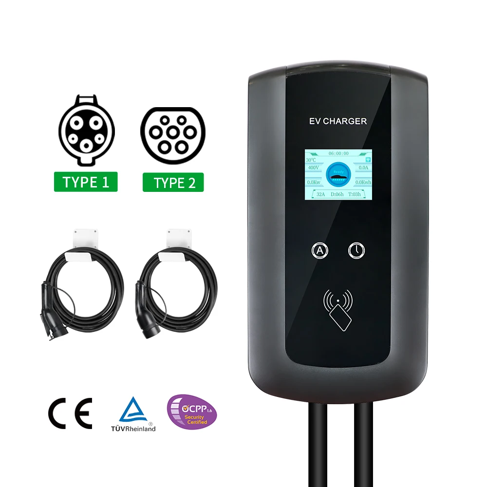 Type 2 1p 32a 7kw 3p 16a 11kw 32a 22kw Wallbox Fast Electric Charging