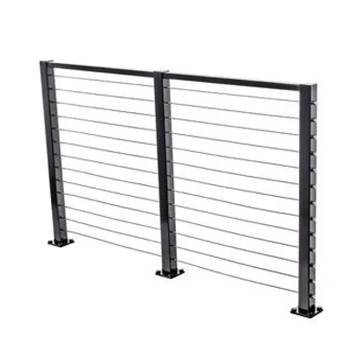 YL Black Square Post Cable Railing for Stair