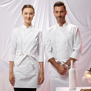 Zhenyao Men's Long Sleeve Autumn Winter Kitchen Work Clothes Chef Chief Uniform for Western Catering Hotel & Restaurant Bar