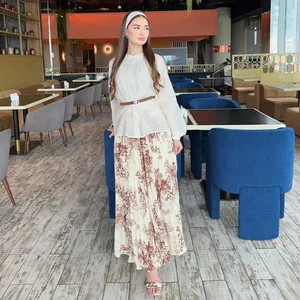 Wholesale Spring 2026 New Fashion Elegant Casual Fashion Long Sleeve Shirt Top Printed Skirt Ladies Suit