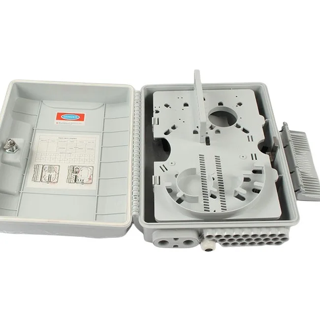 Outdoor 24 Core Fiber Optic Distribution Box IP65 Rated SC/LC Adapter Waterproof FTTH Access Terminal Enclosure Wall Pole Mount