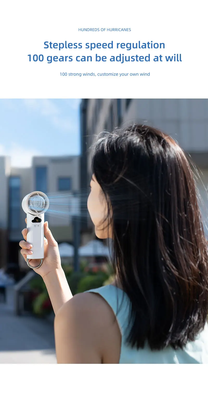 Portable Handheld Fan, LED, 5 V, Battery - detail 16