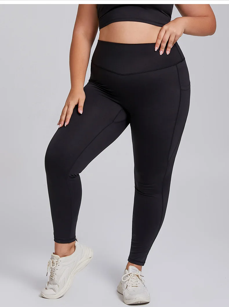 Yimo Plus Size Women's Yoga Leggings Solid Color, Quick Dry