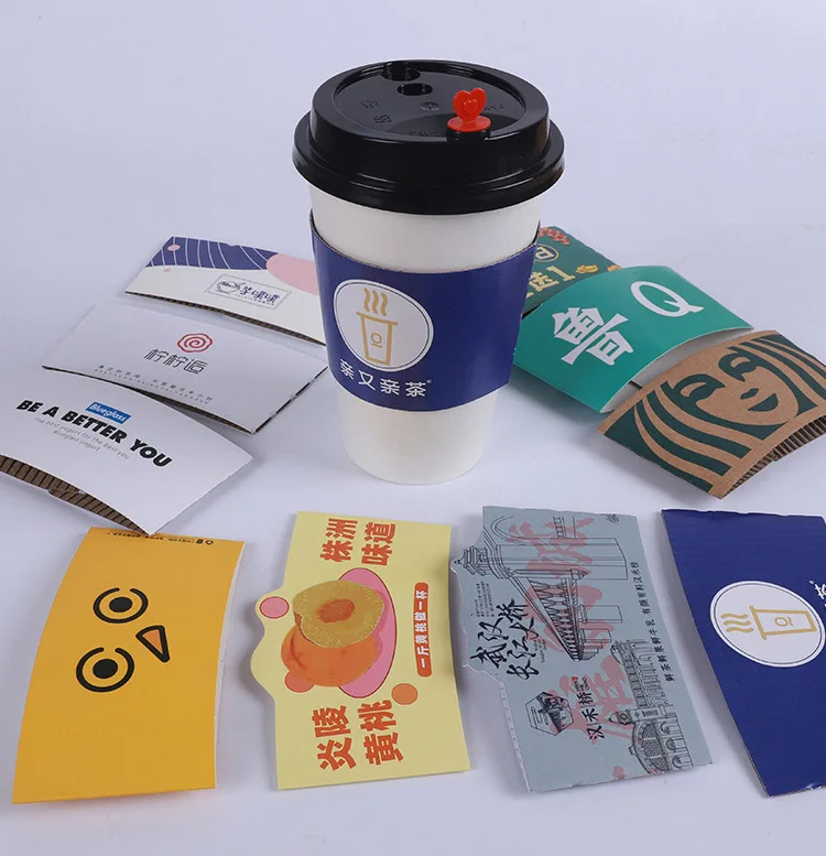 Custom Paper Coffee Cup Sleeve With Logo,Paper Cup Sleeve With Print ...