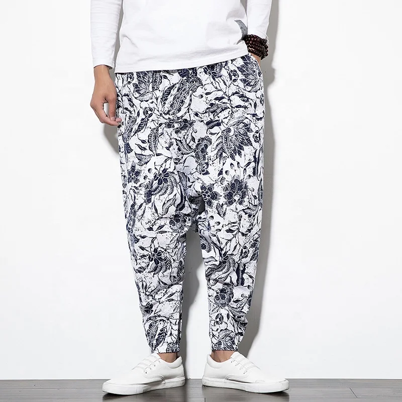 Pantaloni Harem Estivi DaiHan Pantaloncini Uomo Pantalone Di Lino Baggy Sarouel Pantalone Pantaloncini Lino Uomo
