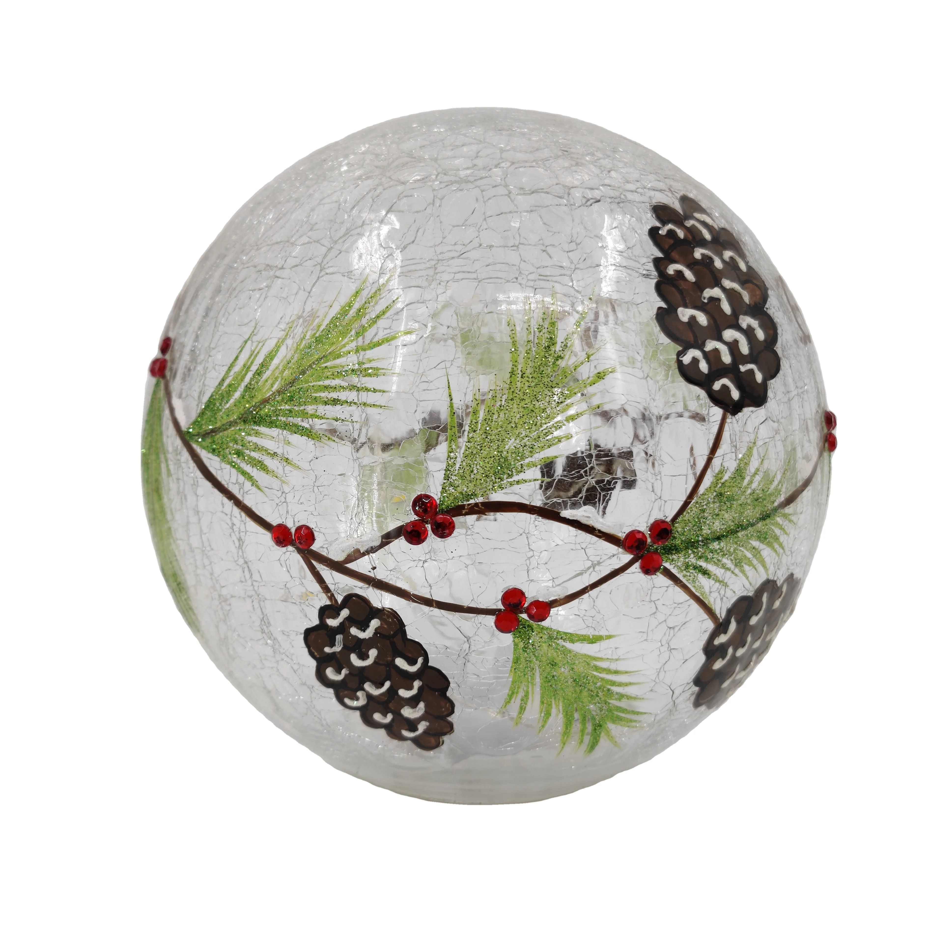 popular high quality crack glass table ball&globe with led light for home decoration