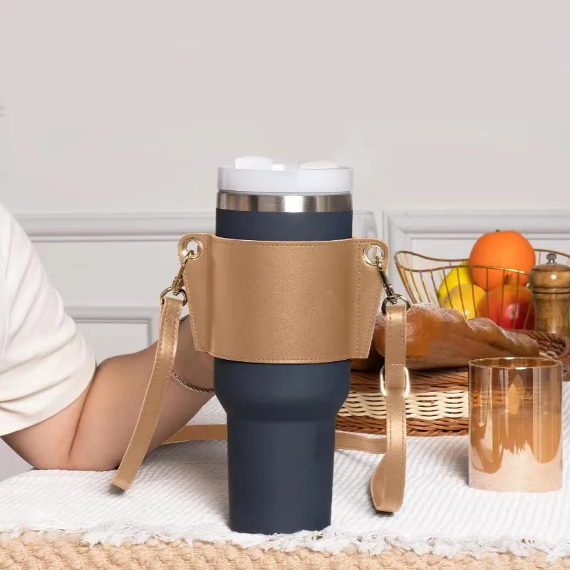 Waterproof Coffee Cup Purse Drink Cup Sleeve Leather Tumbler Carrier