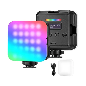 NEEWER Magnetic RGB Video Light 360° Full Color RGB61 LED Camera Light Rechargeable Portable Photography Selfie Lighting