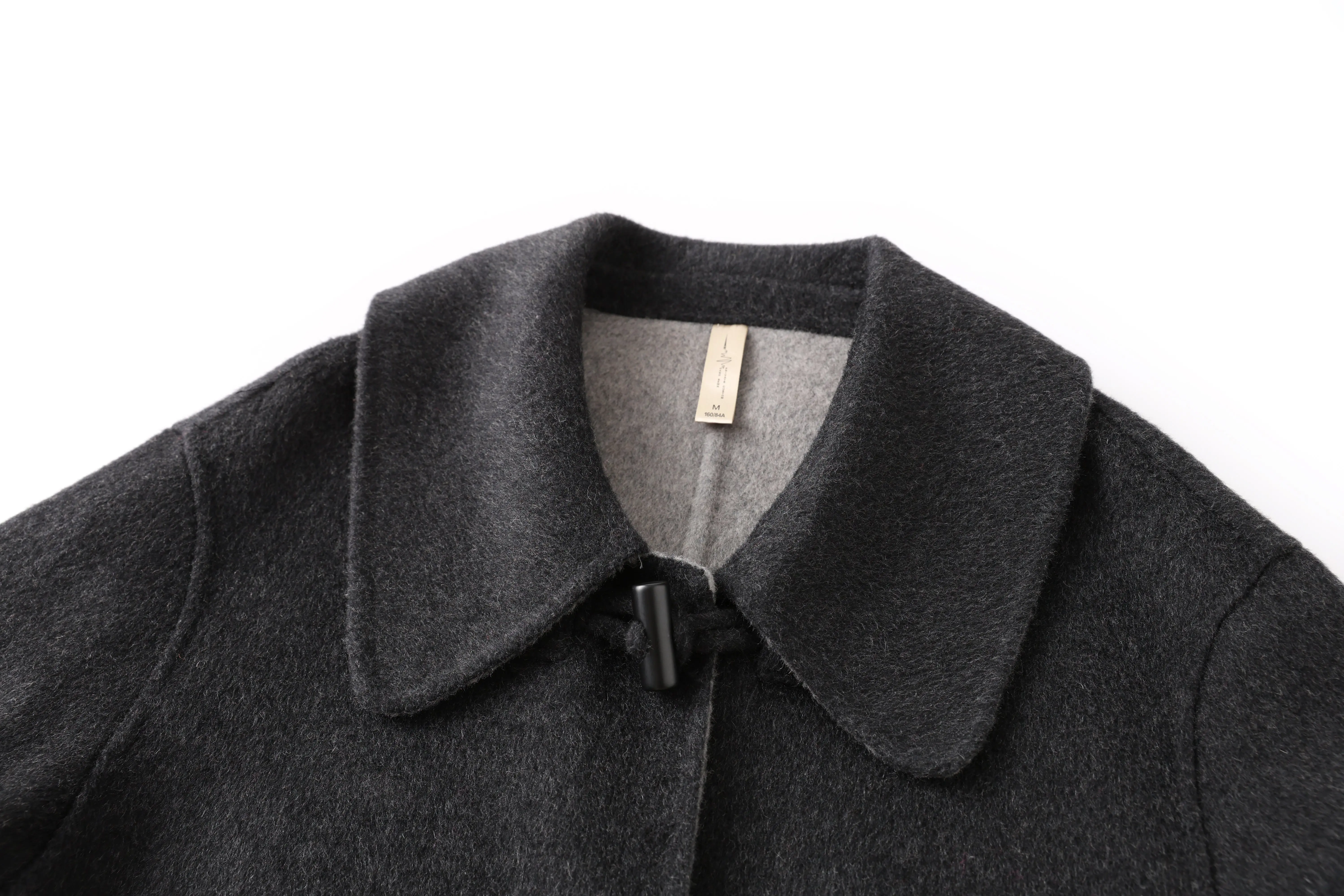 Women's High Quality 100% Wool Fleece Winter Coat Long Warm Jacket with Solid Color Design Sheep Fur Plain Dyed Long Sleeves