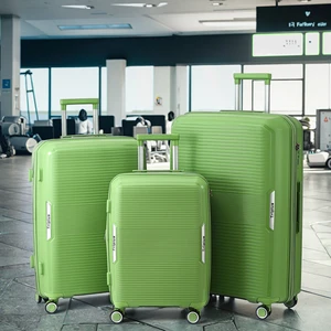 Large Capacity Lightweight PP Business Travel Suitcase Luggage with 360 Degree Silent Wheels and Durable TSA Combination Lock