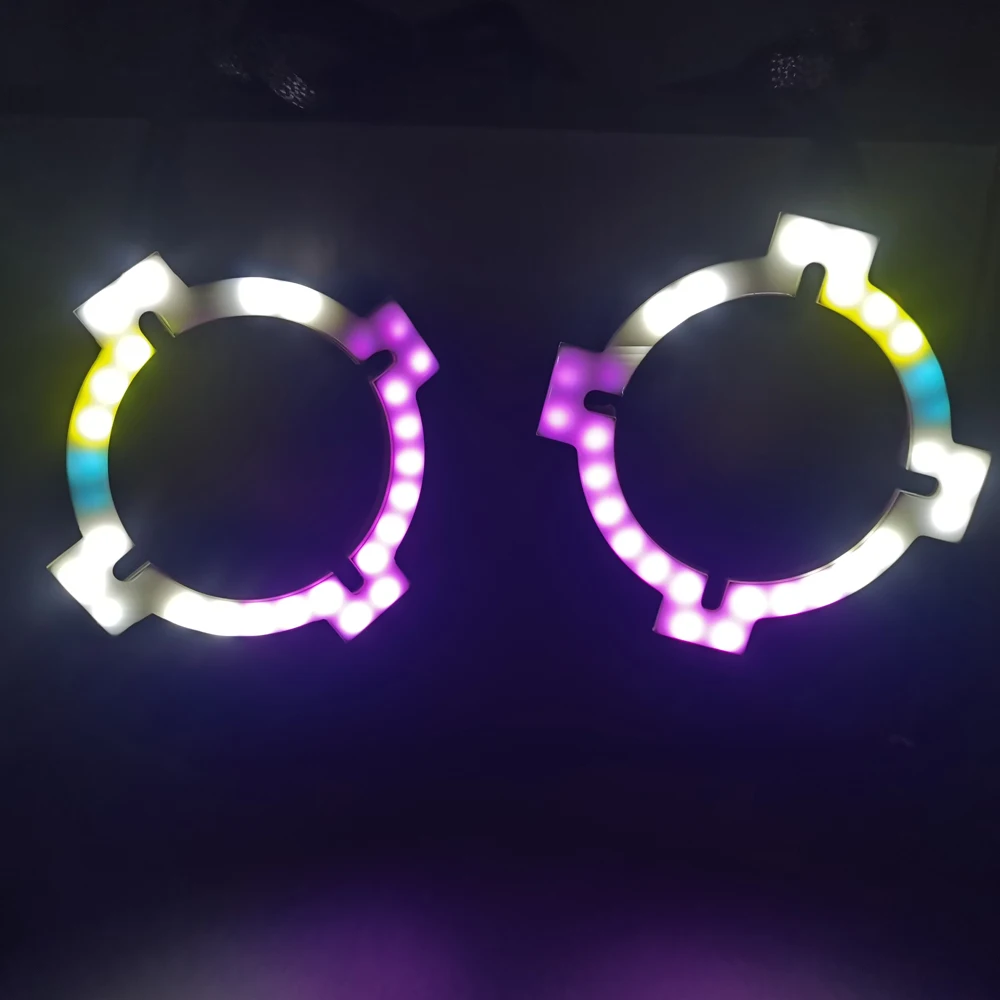X Shape Halo RGBW Angel Eyes 80mm Flow Series Ring APP Control Waterproof Coating 6000k Color Temperature