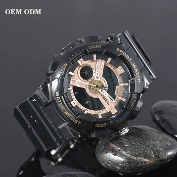 DIRAY Factory Wholesale G Style Shock Led Wrist Digital Sport PC Chronograph Analog Dual Time Watch For Men